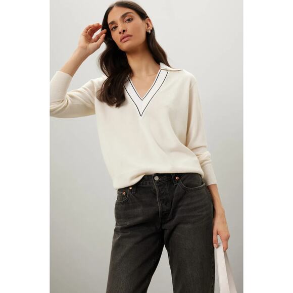 Sandro Alizia Off-white Knit Wool Sweater - Picture 1 of 9